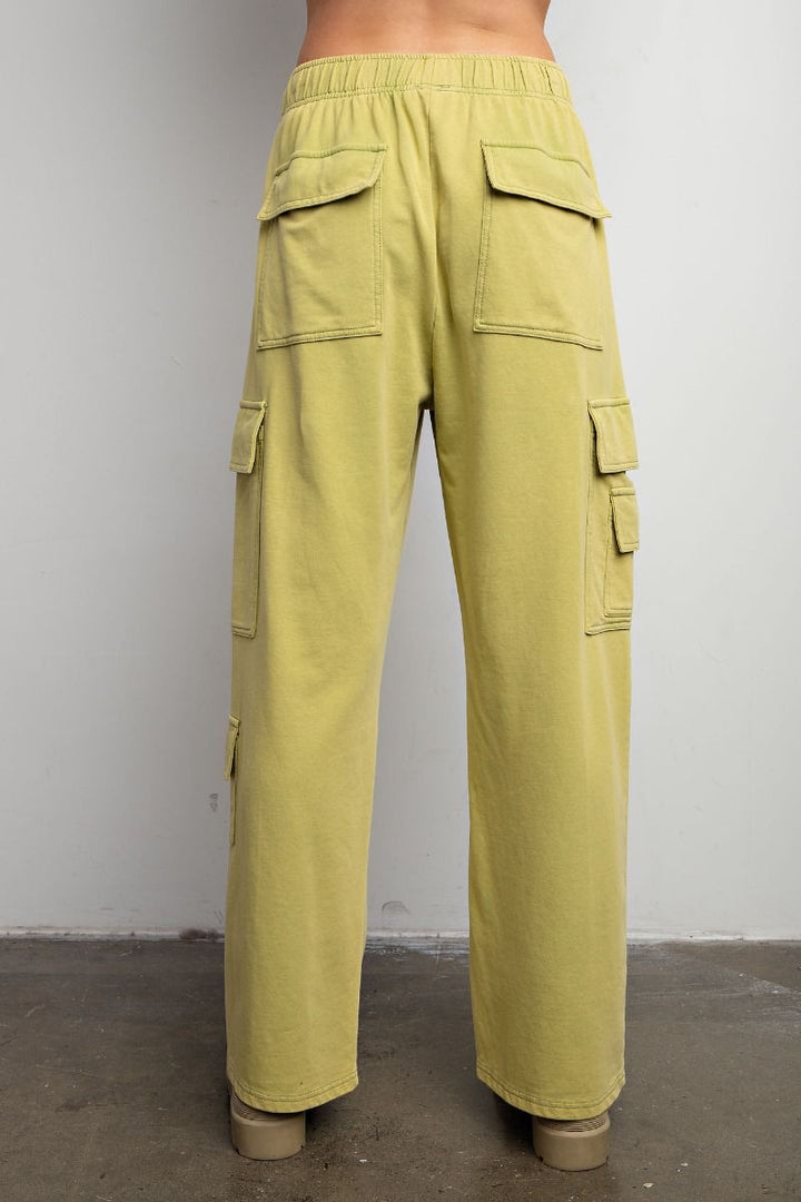 Terry Knit Cargo Pants in Matcha Latte