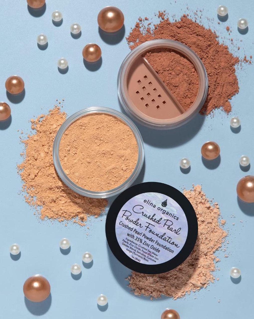 Crushed Pearl Powder Foundation in Light- Elina Organics