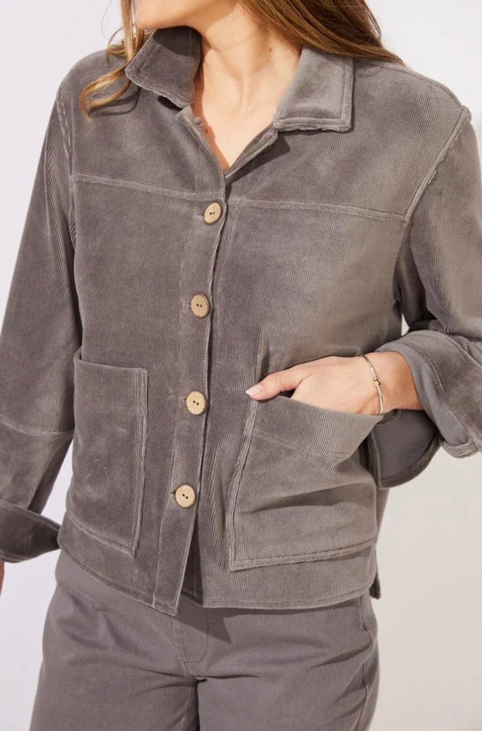 Corded Velour Camp Jacket in Volcano