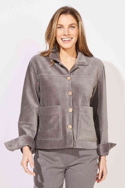 Corded Velour Camp Jacket in Volcano