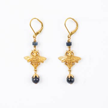 Vintage Bee & Stone Earrings