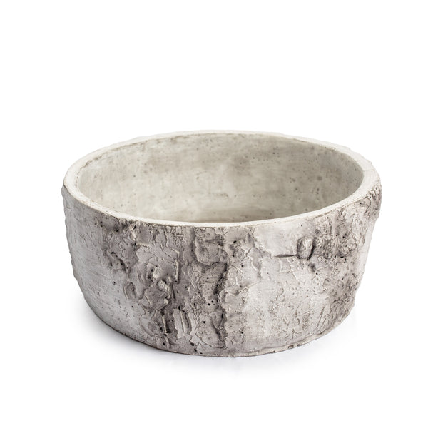 Medium Shallow Cement Pot with Rounded Bottom