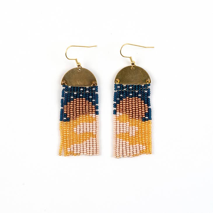 Moonrise Fringe Earrings in Warm Colors