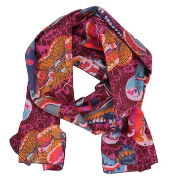 Cotton Voile Scarf in Butterfly