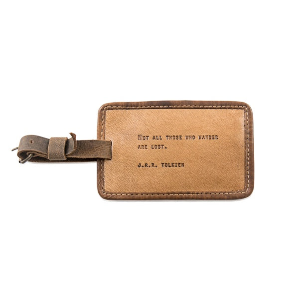 J.R.R. Tolkien Leather Luggage Tag - 5”x3