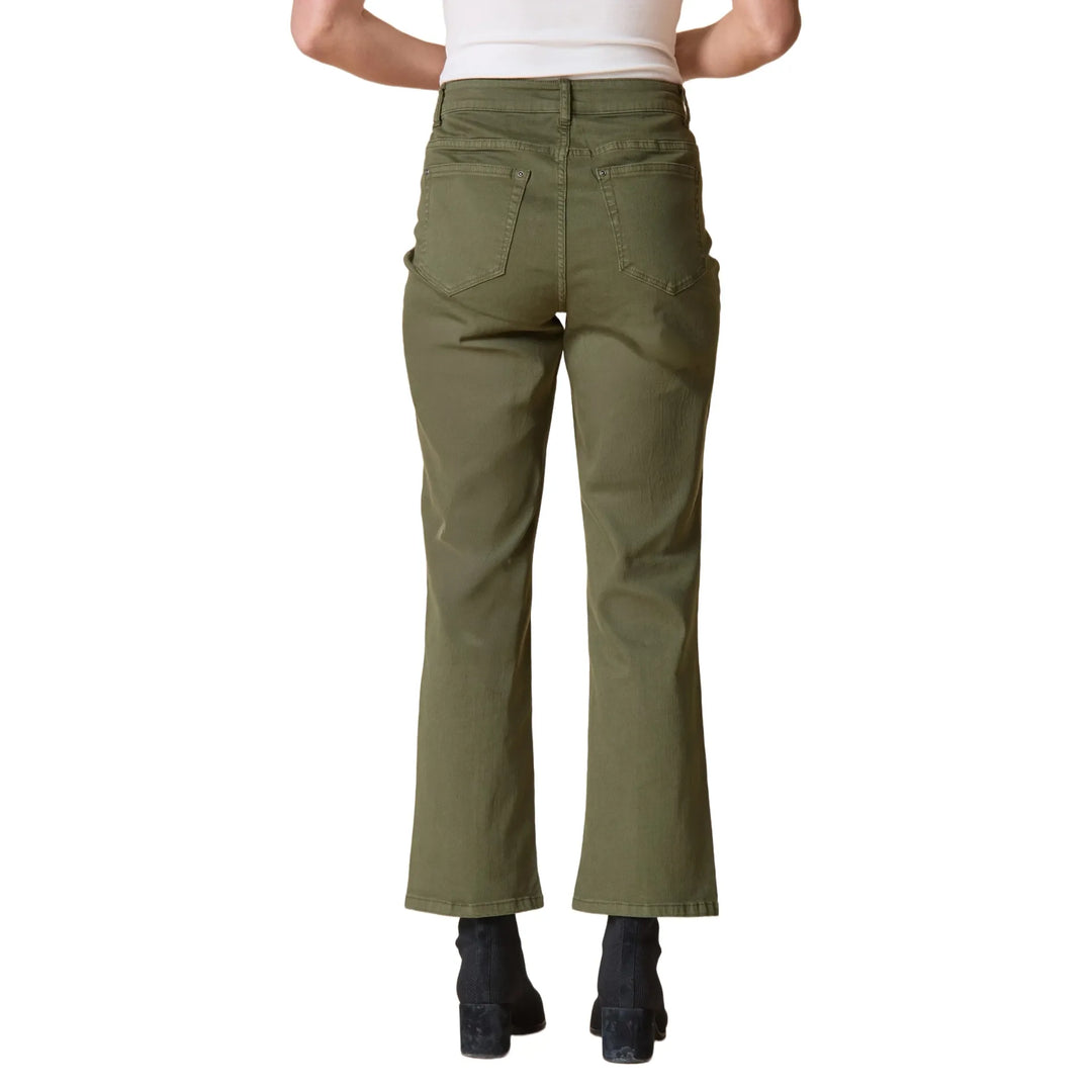 Stretch Denim Seamed Flare Jeans in Fern