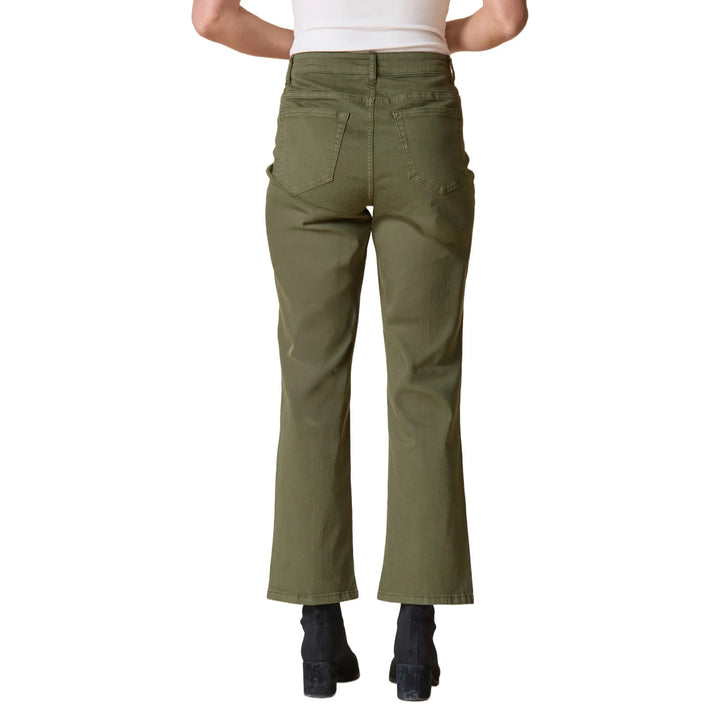 Stretch Denim Seamed Flare Jeans in Fern