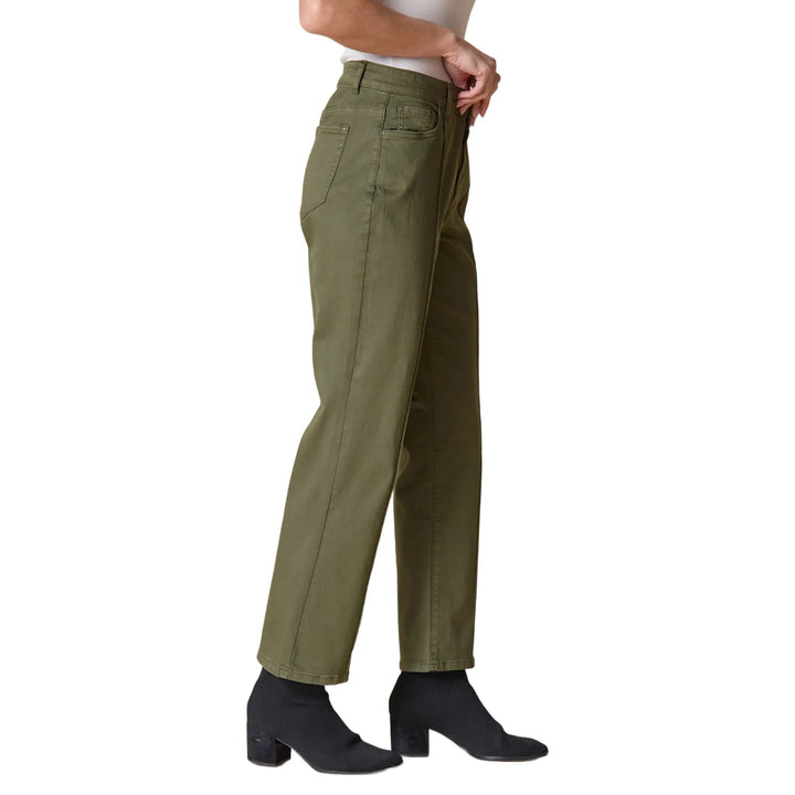 Stretch Denim Seamed Flare Jeans in Fern