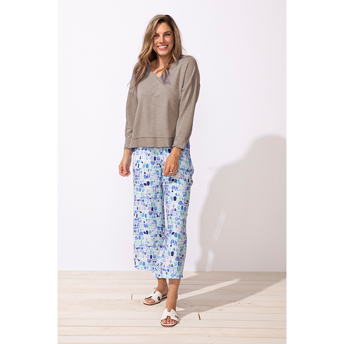 Modal Front Back Pullover in Fog