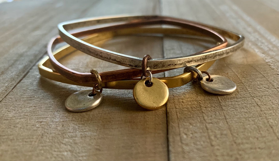 Metal Bangle Bracelet Set