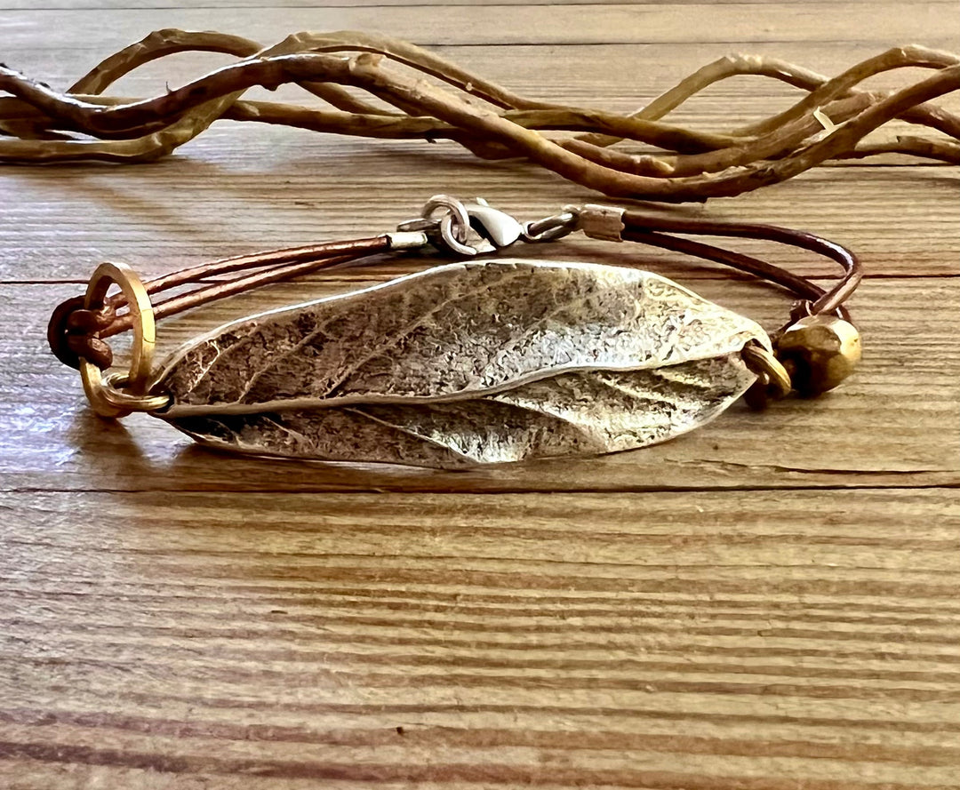 Peacemaker Leaf Leather Bracelet