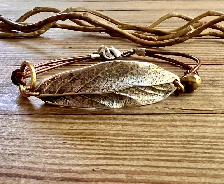 Peacemaker Leaf Leather Bracelet