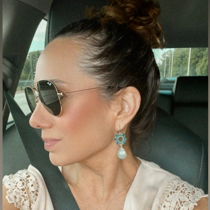 Chilled Aqua Gemstone Earrings