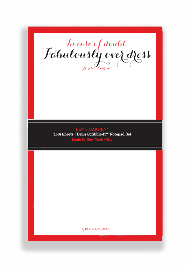In Case Of Doubt Overdress 4x7 Notepad