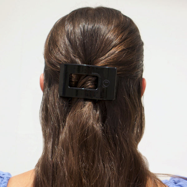 Rectangle Flat Hair Clip | Small | Black