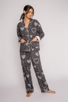 Flannel PJ Set - Star Gazer in Pewter