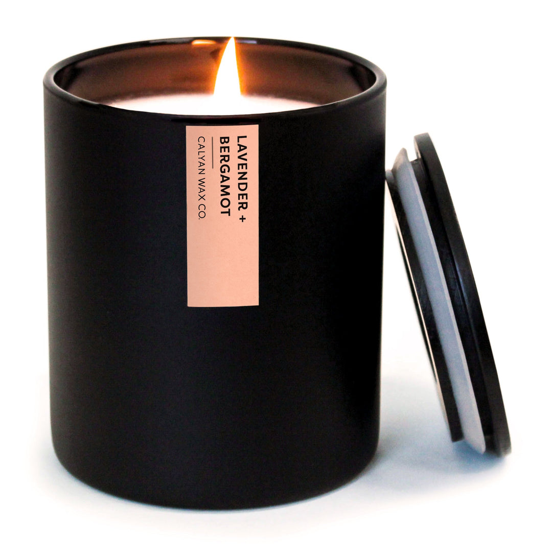 Lavender + Bergamot Matte Candle in Black Tumbler
