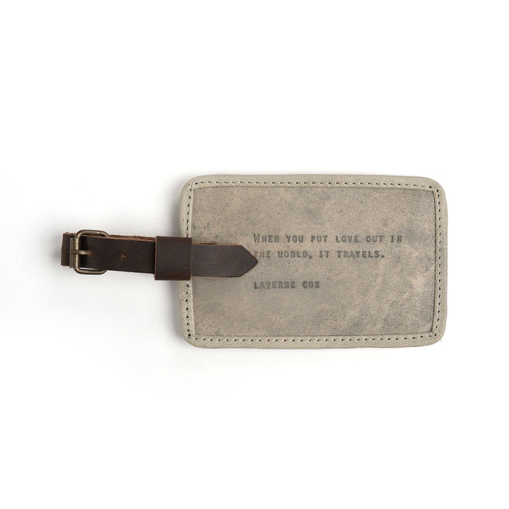 When You Put Love Out Leather Luggage Tag - 5”x3