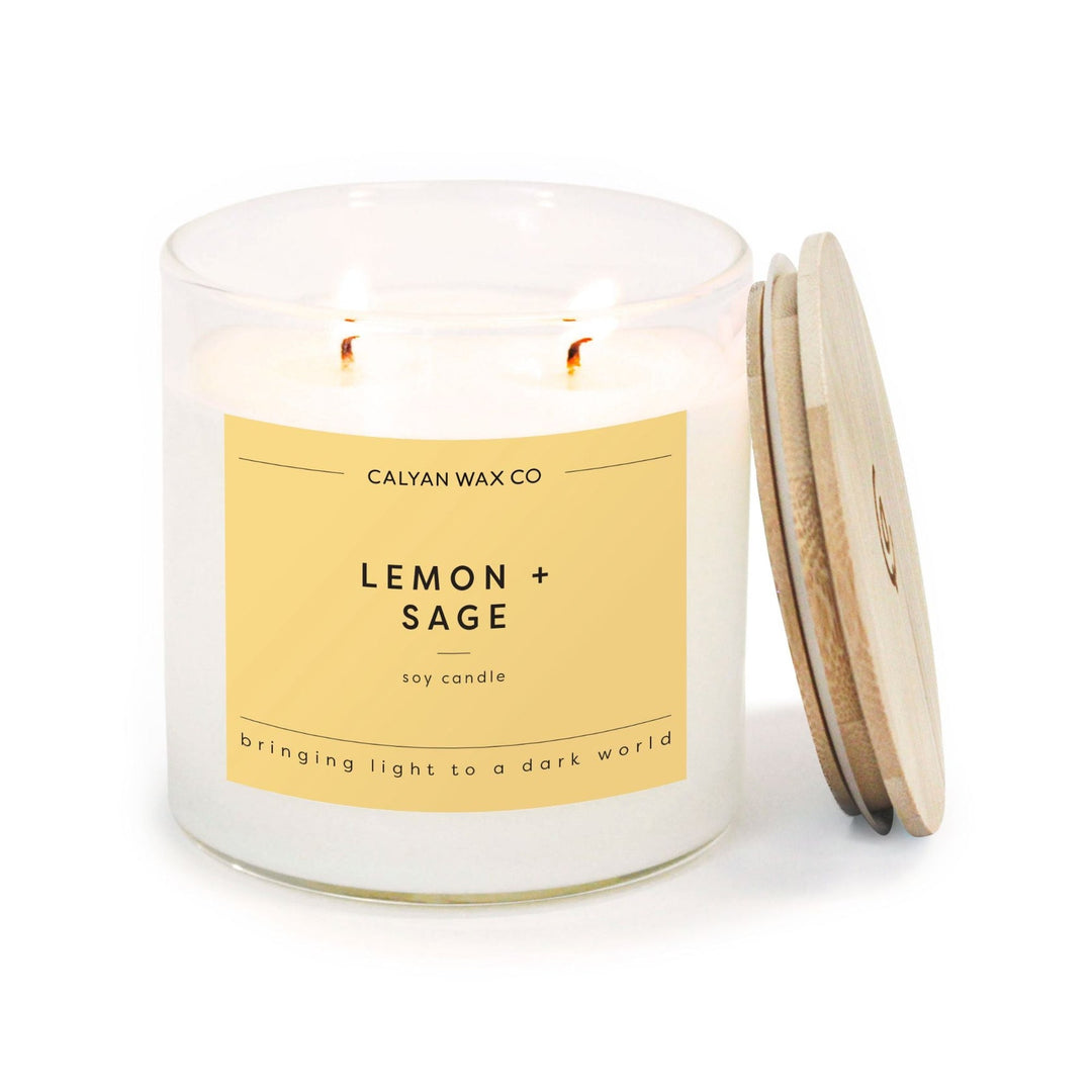 Lemon + Sage Glass Tumbler Candle