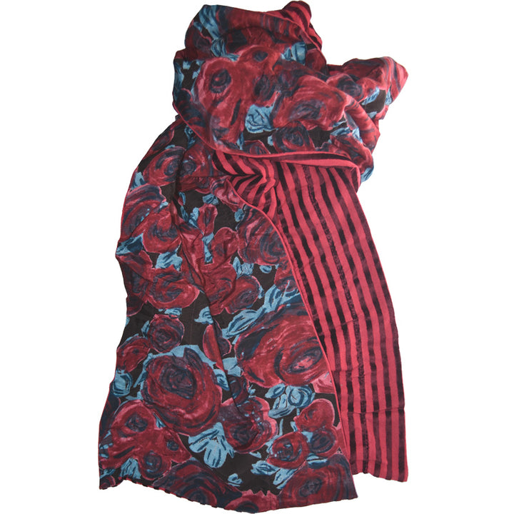 Leslie Velvet Scarf in Red