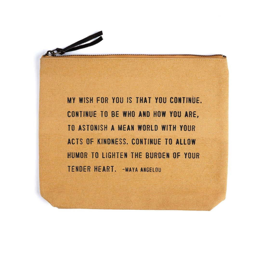 Canvas Zipper  Bag - My Wish For You in Sunflower
