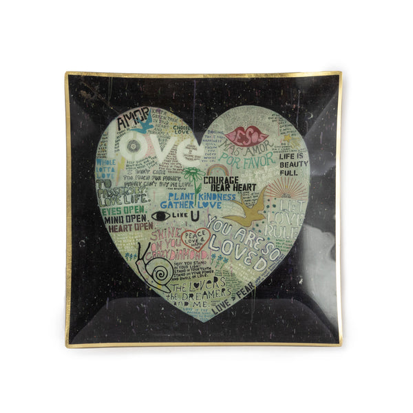 Large Square Decoupage Plate - Choose Love