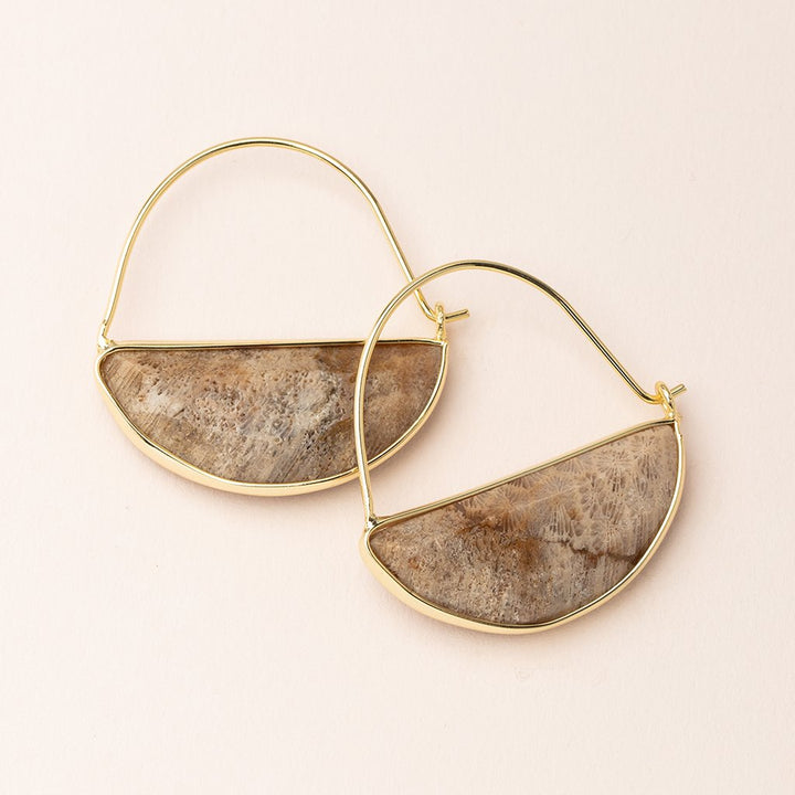 Stone Prism Hoop Earring