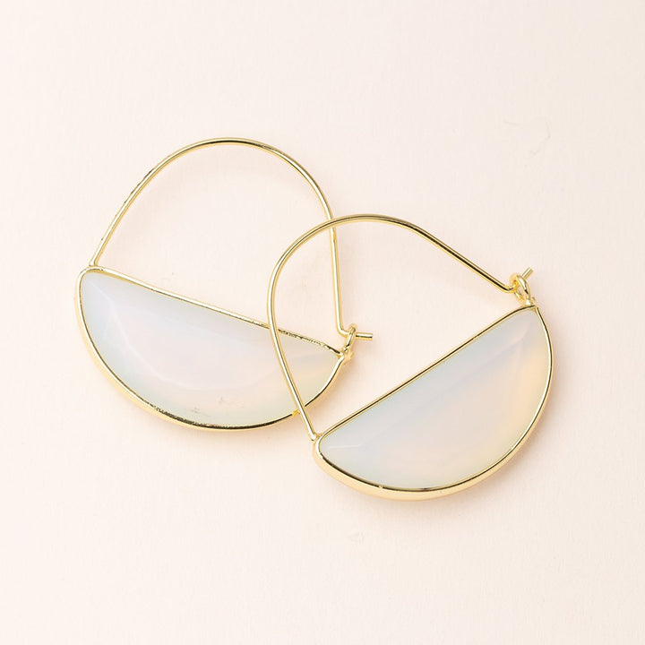 Stone Prism Hoop Earring