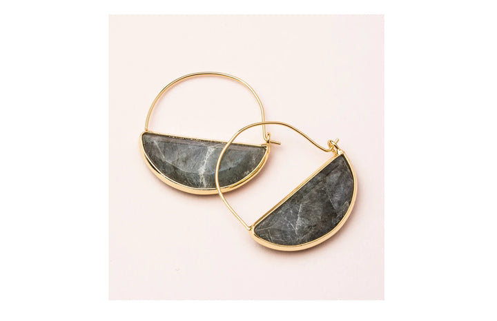 Stone Prism Hoop Earring