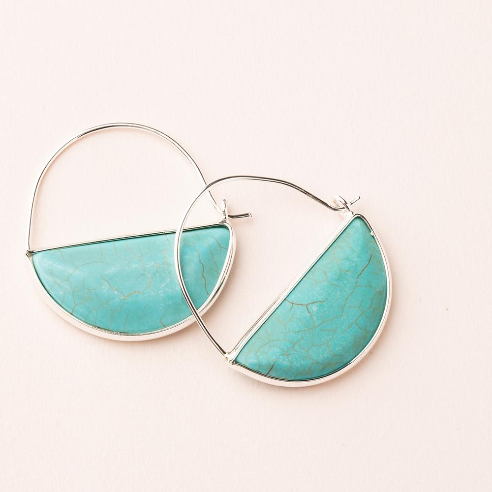 Stone Prism Hoop Earring