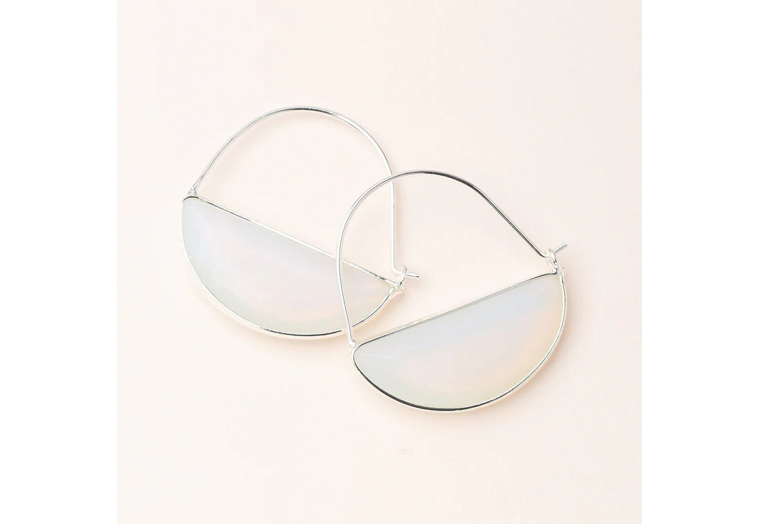 Stone Prism Hoop Earring