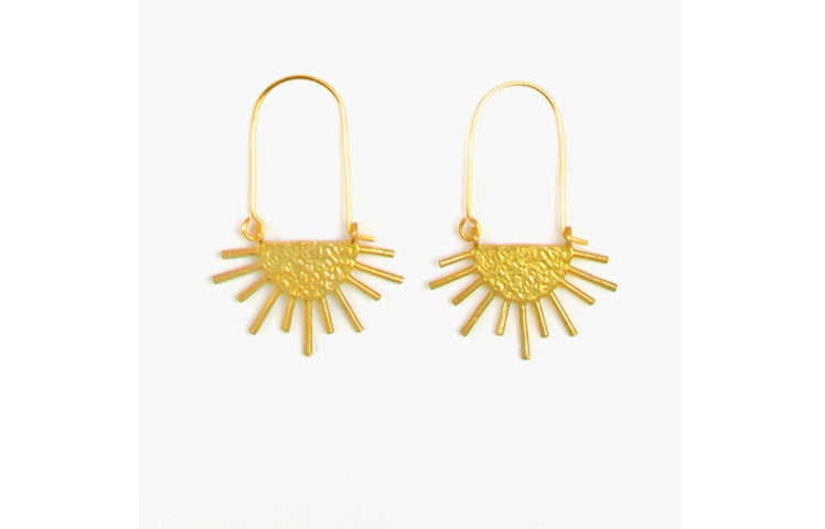 Sun Ray Long Hoop Earrings