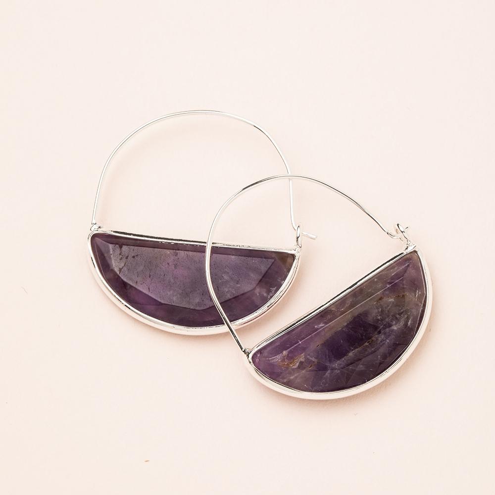 Stone Prism Hoop Earring