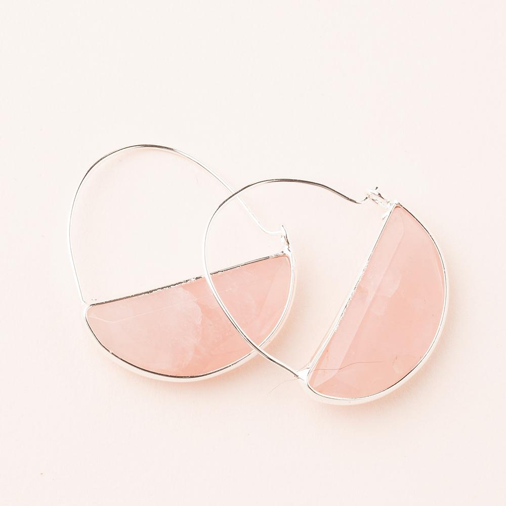 Stone Prism Hoop Earring