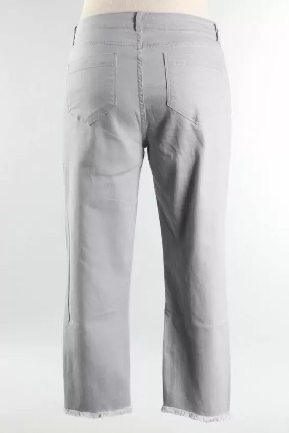 Stretch Denim Capri Jean in Gull