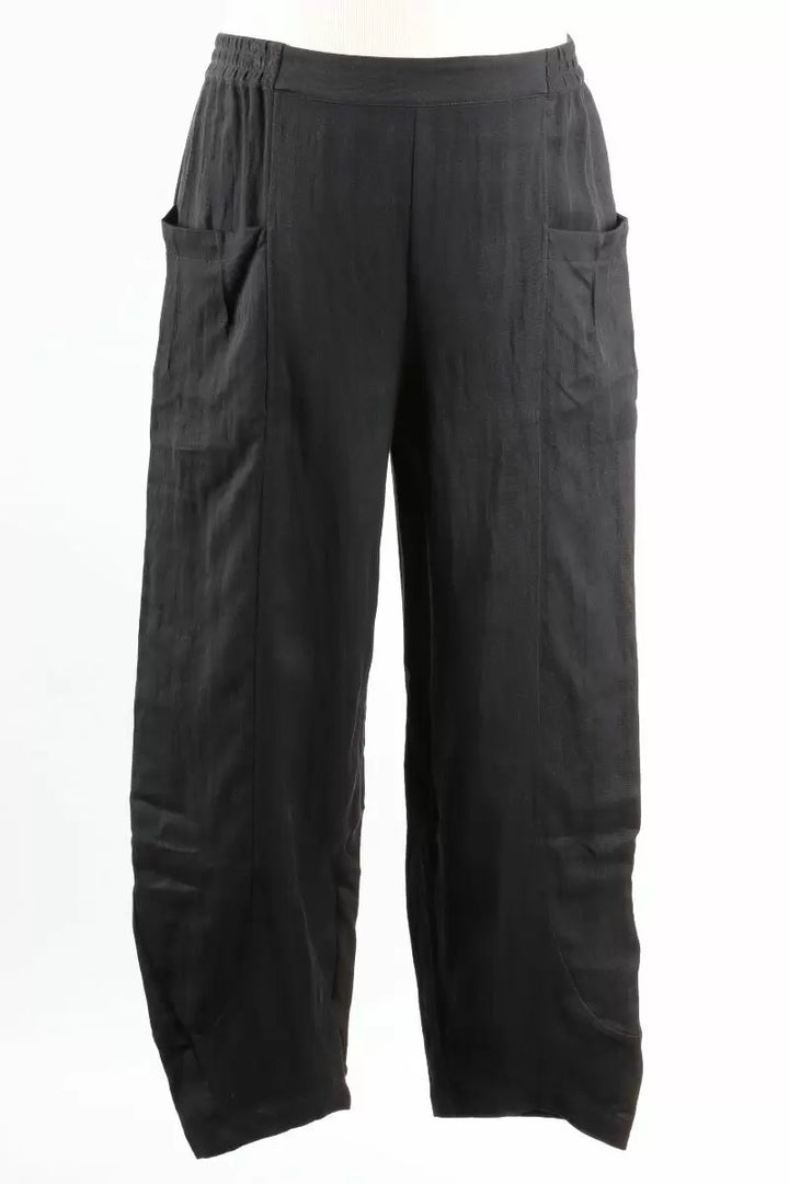 Tencel Pleat Pocket Pant in Black