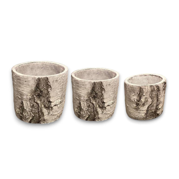 Small Cement Pot with Rounded Bottom