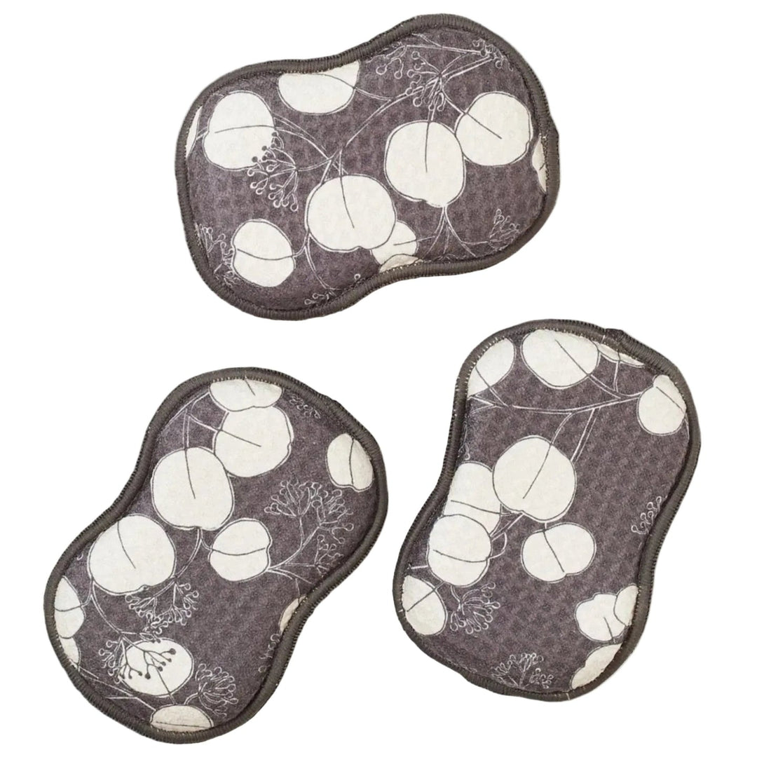 Reusable Sponges Set - Eucalyptus Breeze Charcoal Brown