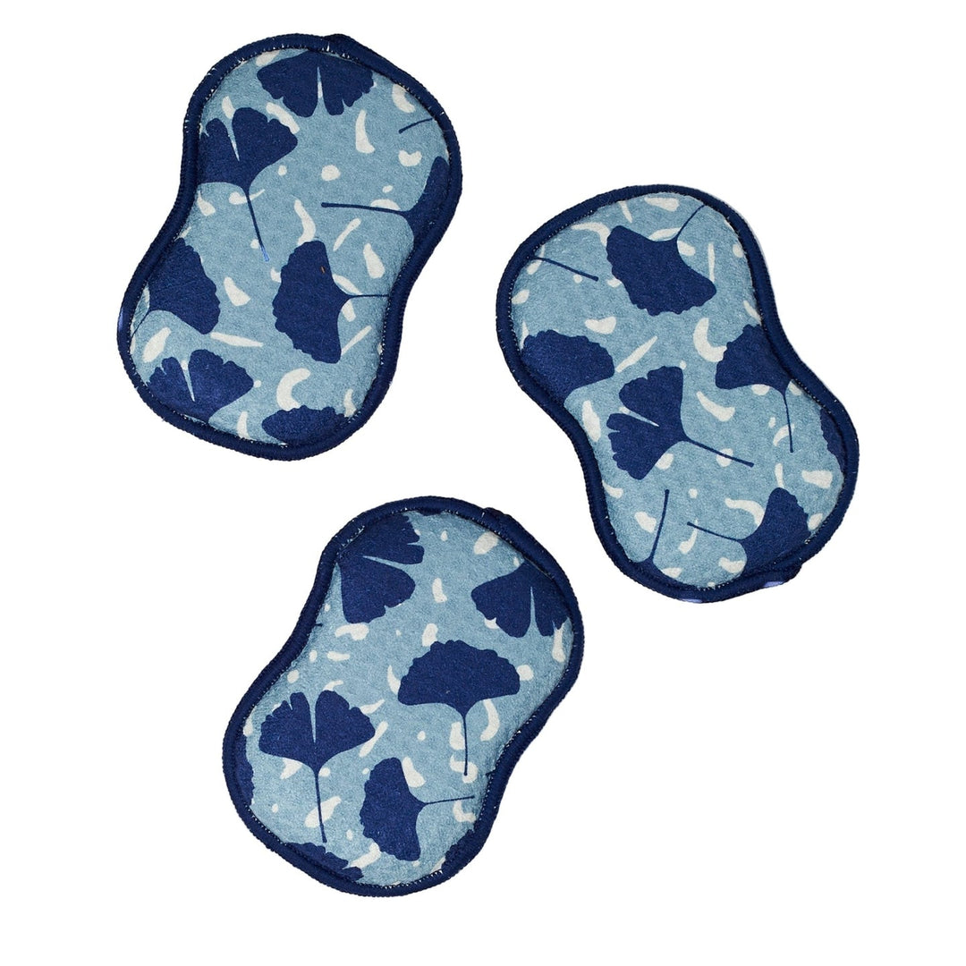 Reusable Sponges Set - Ginko Geo Blue