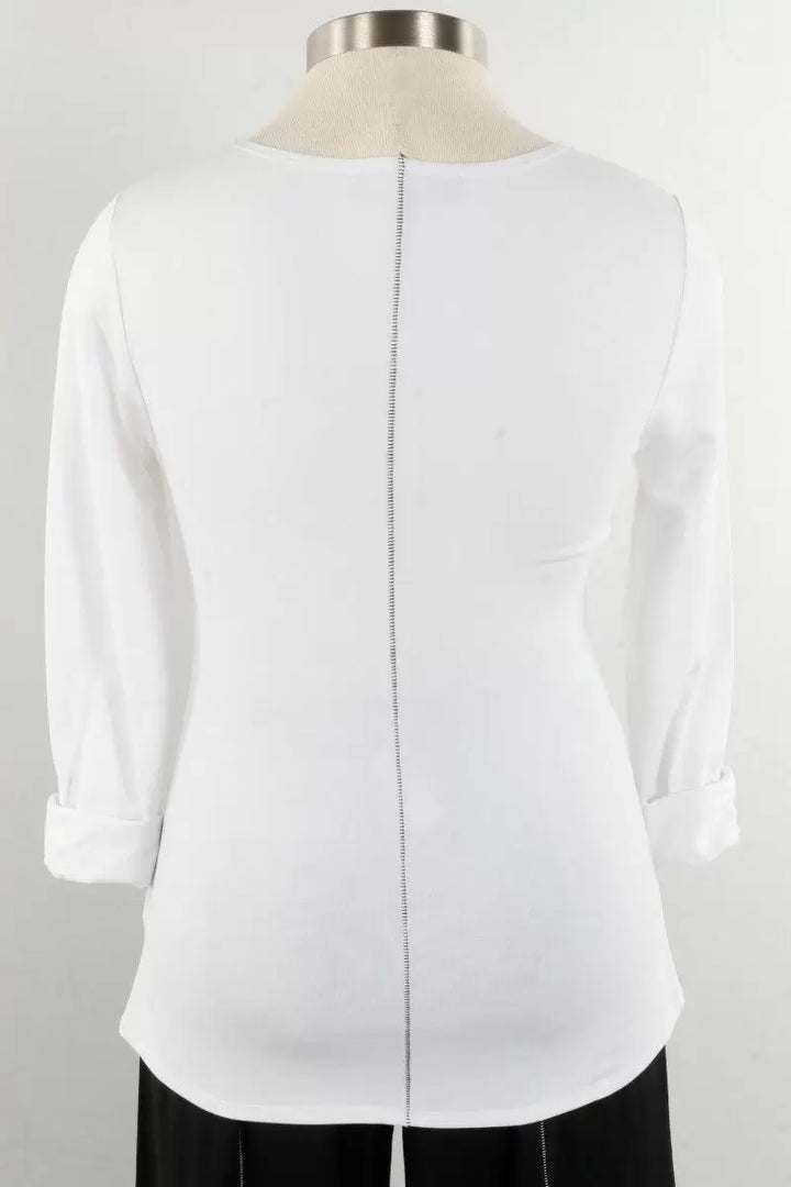 Essential Layers Ruched Sleeve Tee in White