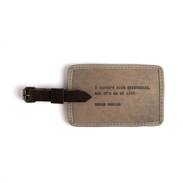 Susan Sontag Leather Luggage Tag - 5”x3