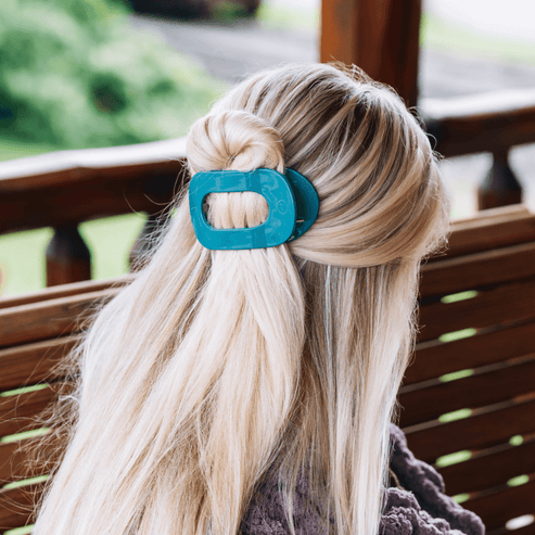 Round Flat Hair Clip | Medium | Teal