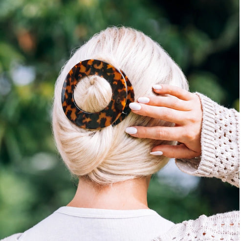 Flat Circle Hair Clip | Large | Tortoise