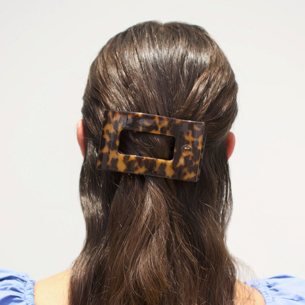 Rectangle Flat Hair Clip | Medium | Tortoise