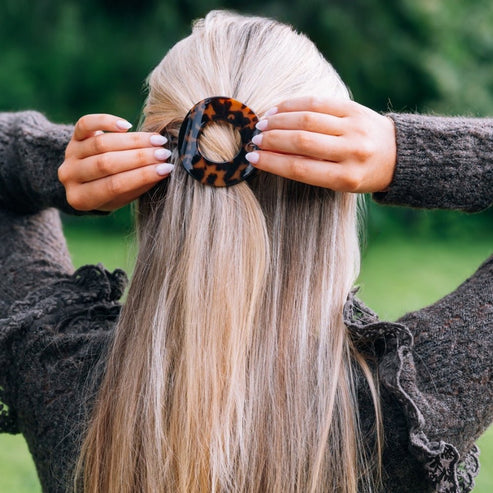 Flat Circle Hair Clip | Small | Tortoise