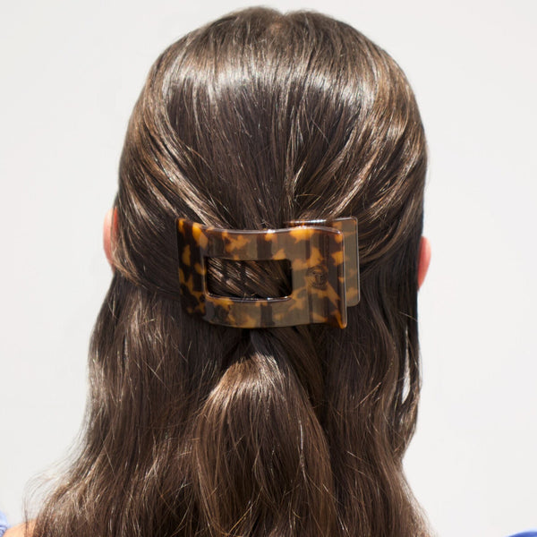 Rectangle Flat Hair Clip | Small | Tortoise