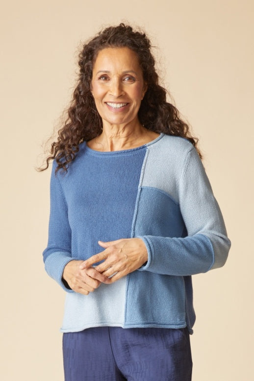 Yin Yang Funnel Neck Pullover in Harbour