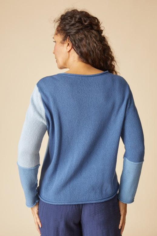 Yin Yang Funnel Neck Pullover in Harbour