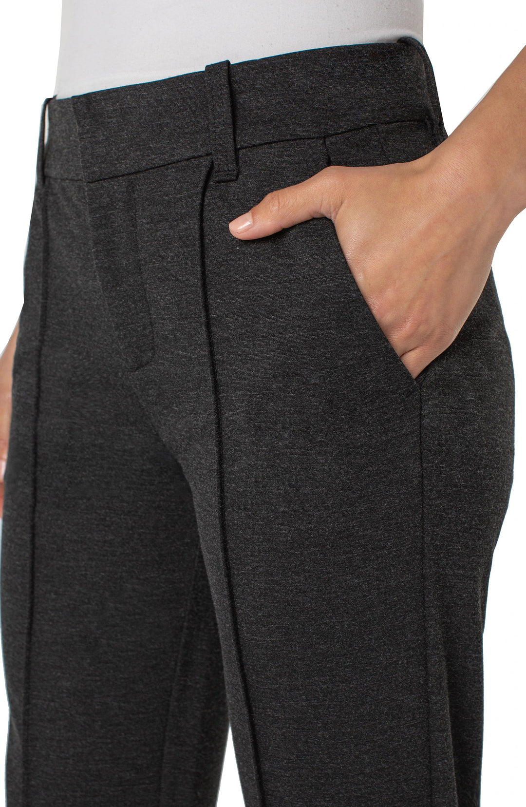 Gemma Cigarette Trouser in Heather Charcoal