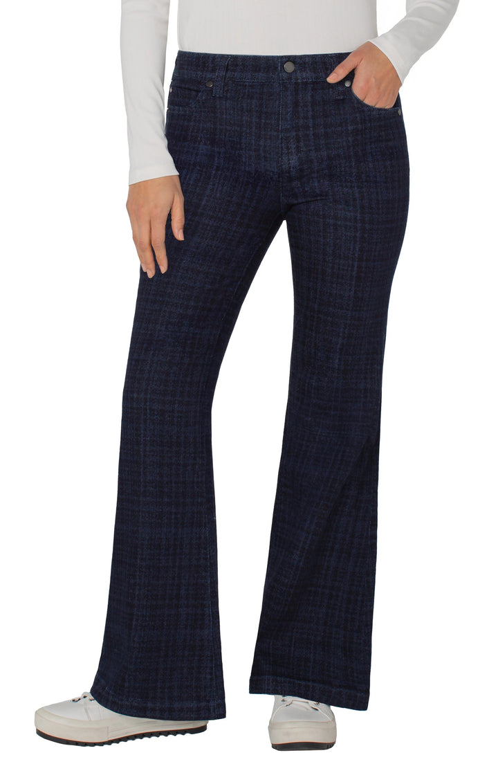 Hannah Flare in Indigo Plaid